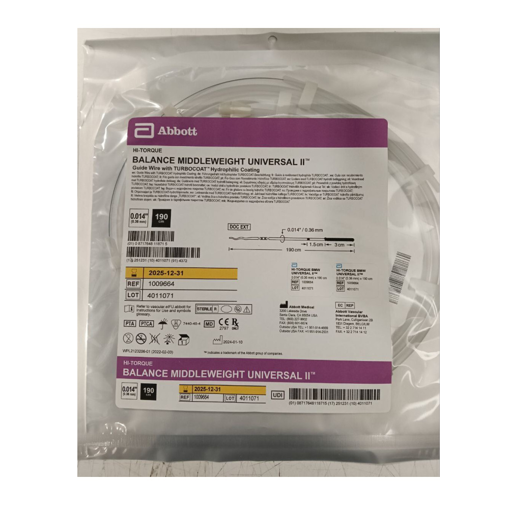 Коронарний провідник, для стандартних ситуацій, прямий Ø 0.014'', L 190,0см, навантаж. на кінчик 1 грам, L рентгенконтр. сегм. 3,0см, гідрофільне покриття